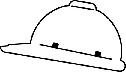 Safety helmet line drawing transparent PNG. Safety helmet vector illustration. Engineer's helmet line art PNG. Safety helmet outline. Safety helmet drawing. 