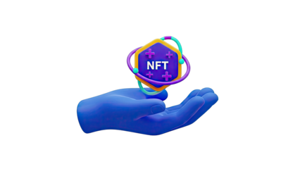 3D NFT Icon Held in Hand