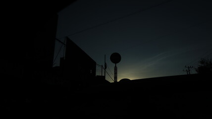 city ​​silhouette in the afternoon