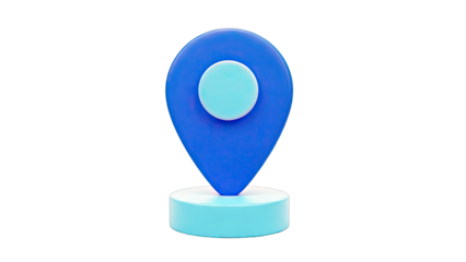 3D Blue Map Pin Icon