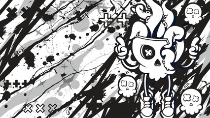 Urban Streetwear Graffiti Vector Background with Edgy Abstract Elements