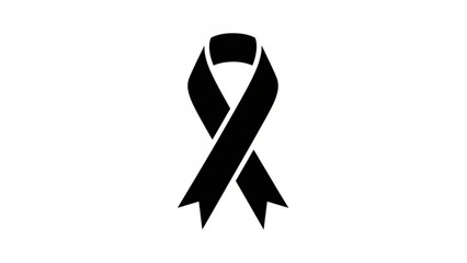 Black awareness ribbon symbol a simple vector graphic representing mourning remembrance or support for a cause isolated on a white background