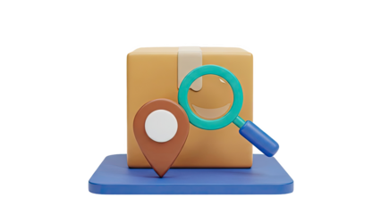3D Package Tracking and Delivery Search Icons