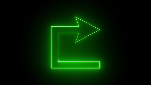 neon arrow on blacl background