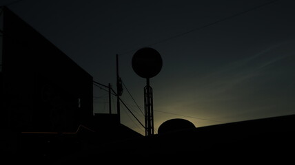 city ​​silhouette in the afternoon