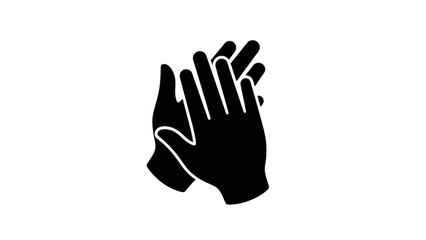 Obraz premium Clapping hands icon simple silhouette for applause and approval vector graphic for celebration and recognition isolated on white