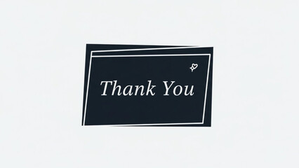 Elegant Thank You text on a dark card a simple and professional graphic for expressing gratitude isolated on a white background