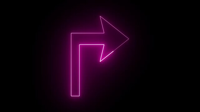 neon arrow on blacl background