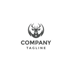 Deer logo icon design template flat vector