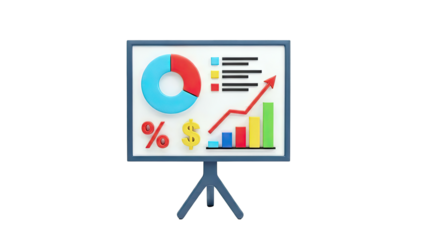 3D Business Chart Presentation Board