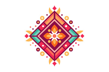 diamond rangoli symmetry icon