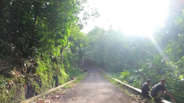 POV Motorcycle Riding: Java, Indonesia, South East Asia: POV Motorbike Ride on Countryside Road