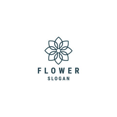 Flower logo icon design template flat vector