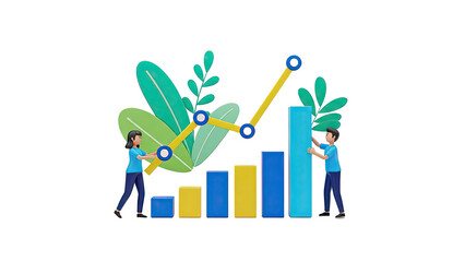 3D Illustration of Business Growth and Teamwork