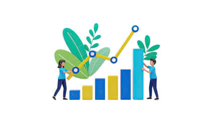 3D Illustration of Business Growth and Teamwork