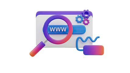 3D Illustration of Search Engine Optimization and Web Search