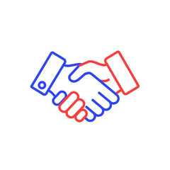 Obraz premium Business handshake icon, agreement, partnership, cooperation, trust, contract, success, deal