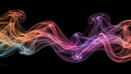 Vibrant colorful smoke wave flowing with elegant abstract motion background