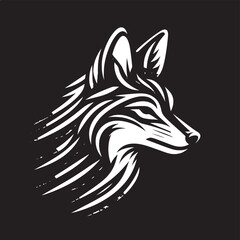 Obraz premium Vector image of a wolf head on a black background. Vector illustration