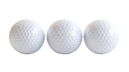 Golf Balls Falling in the Air on Clean White Background