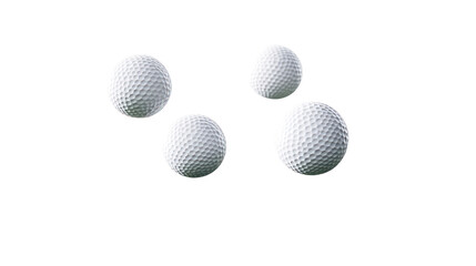 Golf Balls Falling in the Air on Clean White Background