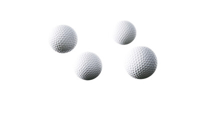 Golf Balls Falling in the Air on Clean White Background
