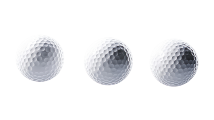 Golf Balls Falling in the Air on Clean White Background