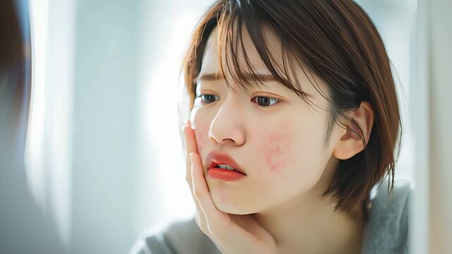 肌荒れが深刻で外に出るのが辛い日本人女性