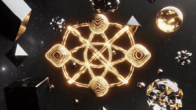 Glowing geometric energy formation in abstract space