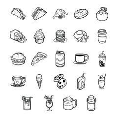 Food & Drink Doodle Illustration Elements