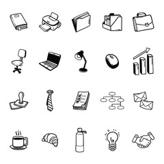 Back to Work Doodle Illustration Elements