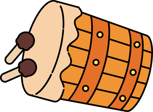 vector illustration of an orange colored bedug which is usually used in religious celebrations  