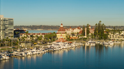 Obraz premium Hotel Del Coronado in San Diego, aerial drone shot 