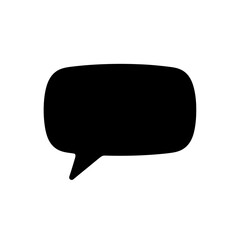 Fototapeta premium Black speech bubble silhouette on white background, isolated graphic element for communication concepts