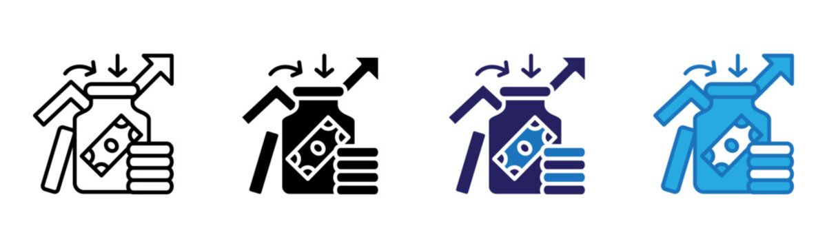 Inflow Icon Multi Style Vector Illustration