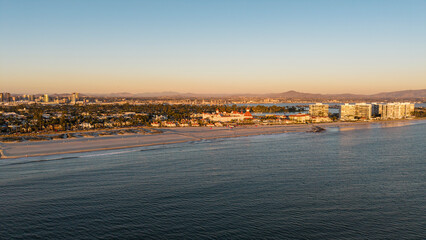 Hotel Del Coronado in San Diego, aerial drone shot 