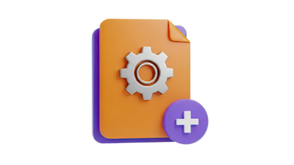 3D Icon: File Settings and Add Button