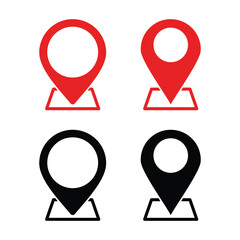 Location pin icon. Collection of GPS location symbols.