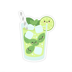 fresh orange drink sticker