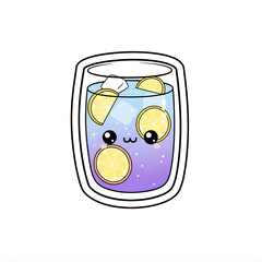 fresh grape-flavored drink sticker with lemon topping