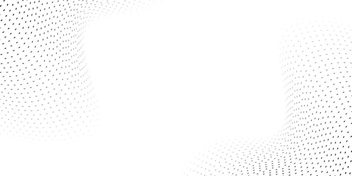 Premium dots particles wave pattern 3D curve halftone black gradient curve shape isolated on white background. Art