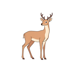 Elegant Deer Flat Vector Illustration in Flat S