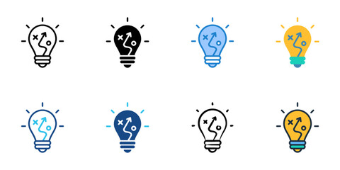 Innovation strategy icons set multiple style collection. Editable stroke   © Gravisio