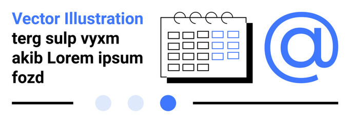 Calendar with marked date, email symbol, and minimal text emphasizing planning, dates, communication, and events. Ideal for scheduling, planning, organization office tools email services event