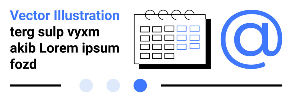 Calendar with marked date, email symbol, and minimal text emphasizing planning, dates, communication, and events. Ideal for scheduling, planning, organization office tools email services event - Powered by Adobe