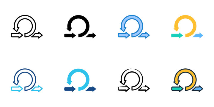 Agile methodologies icons set multiple style collection. Editable stroke 
