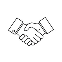 Business handshake icon, agreement, partnership, teamwork, contract, cooperation, success concept
