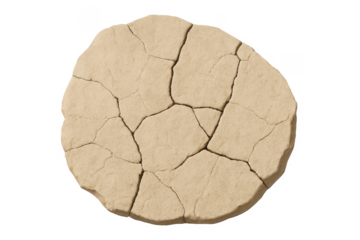 Cracked dry earth experiencing drought isolated on transparent background