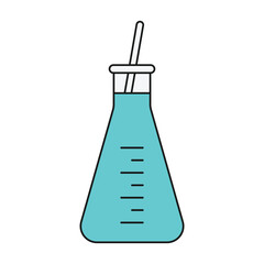 test tube with blue liquid illustration