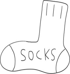 Obraz premium Hand Drawn Socks Icon, Cozy Clothing Illustration Isolated on Transparent Background